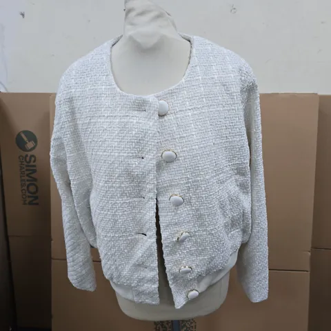 LASCANA WHITE BOUCLÉ JACKET – UK 16 (EUR 42)