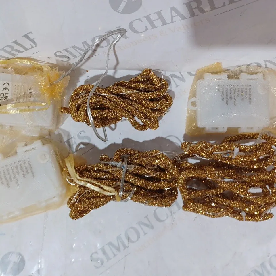 OUTLET ALISON CORK 2M INDOOR/OUTDOOR PRE-LIT GLITTER ROPE STRANDS IN GOLD COLOUR