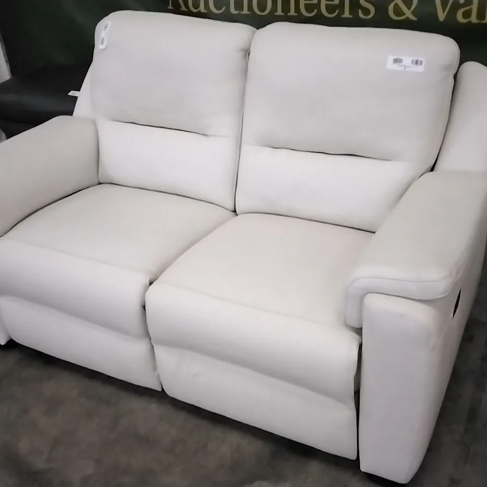 QUALITY ITALIAN DESIGNER AVOLA MANUAL RECLINER LOVESEAT CREAM LEATHER