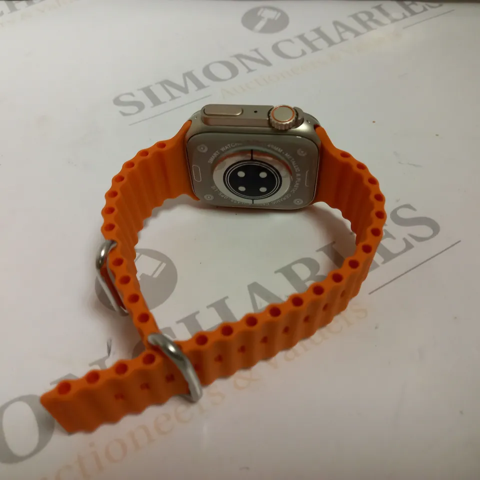 UNBRANDED SMART WATCH WITH ORANGE STRAP 